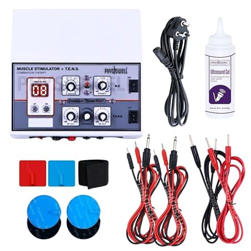 Tens 4 Channel Auto Mode Machine for Physiotherapy for Pain Relief Electrotherapy Machine with One Year Warranty (Tens+MS)